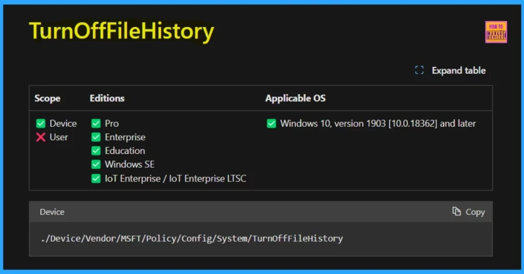 Setting Up Turn Off File History with Settings Catalog in Intune 6 Setting Up Turn Off File History with Settings Catalog in Intune - Fig.5