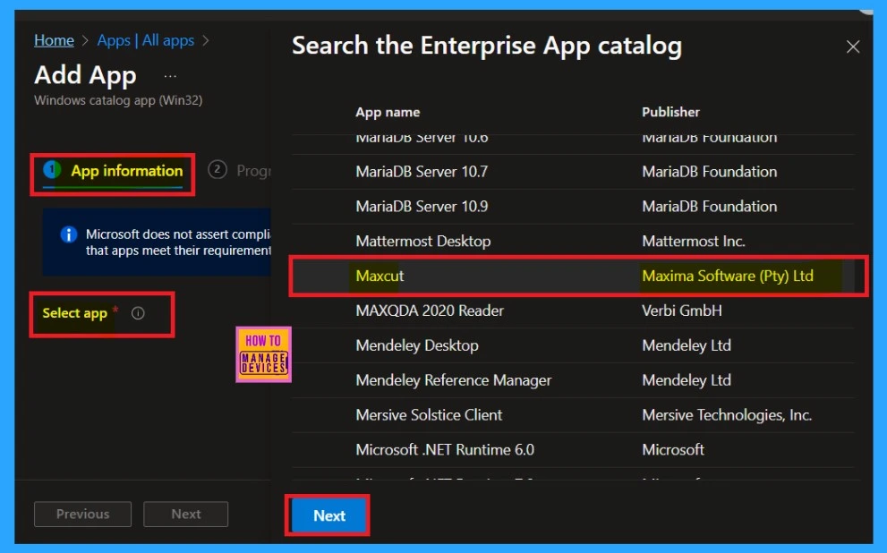 Install Maxcut App through Enterprise App Catalog app via Intune 3 Install Maxcut App through Enterprise App Catalog app via Intune-Fig.3