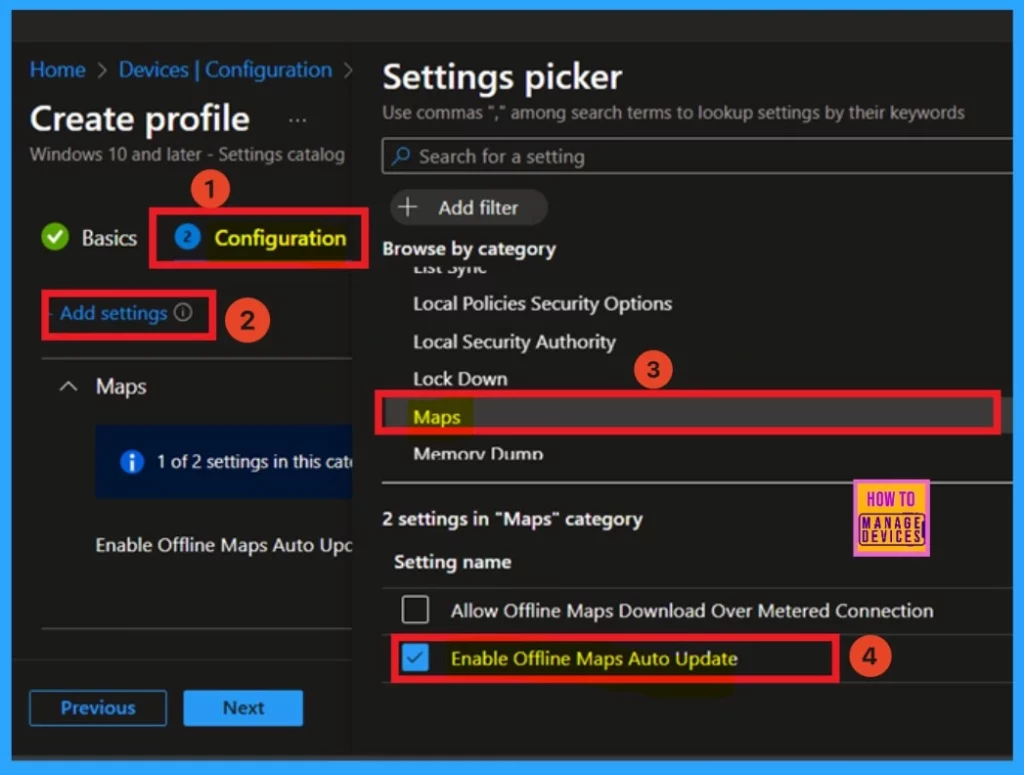 Enable Offline Maps Auto Update using Intune Setting Catalog Policy - Fig.4