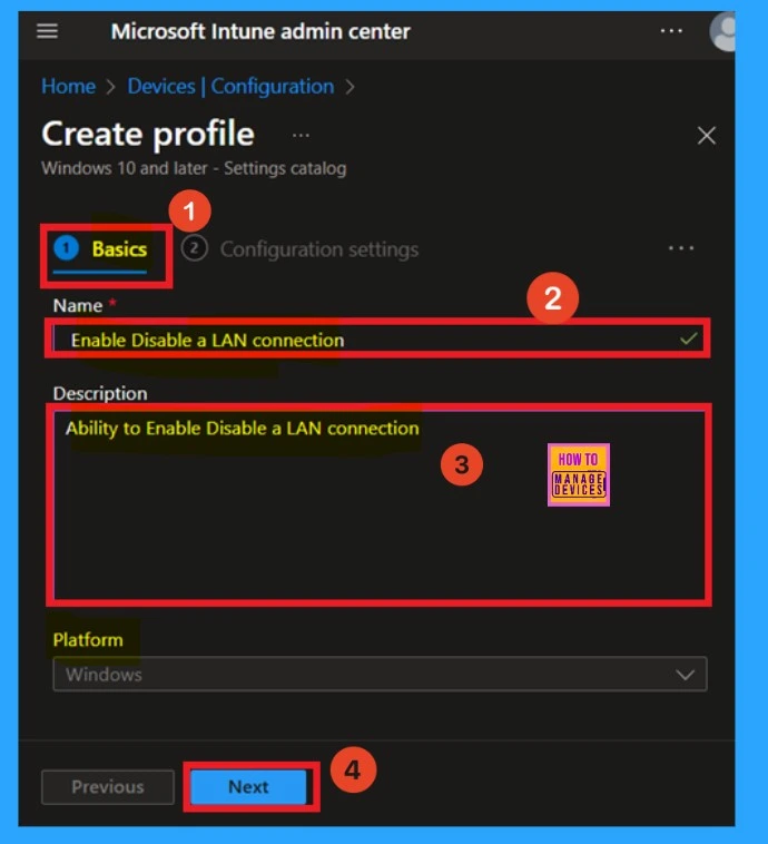 Enable Disable a LAN Connection through Setting Catalog via Intune 4 Enable Disable a LAN Connection through Setting Catalog via Intune- Fig.4