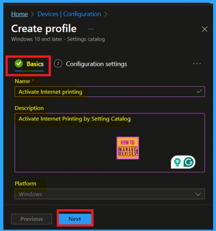 Best way to Activate Internet Printing through Setting Catalog Via Intune 3 Best way to Activate Internet Printing through Setting Catalog Via Intune-Fig.3