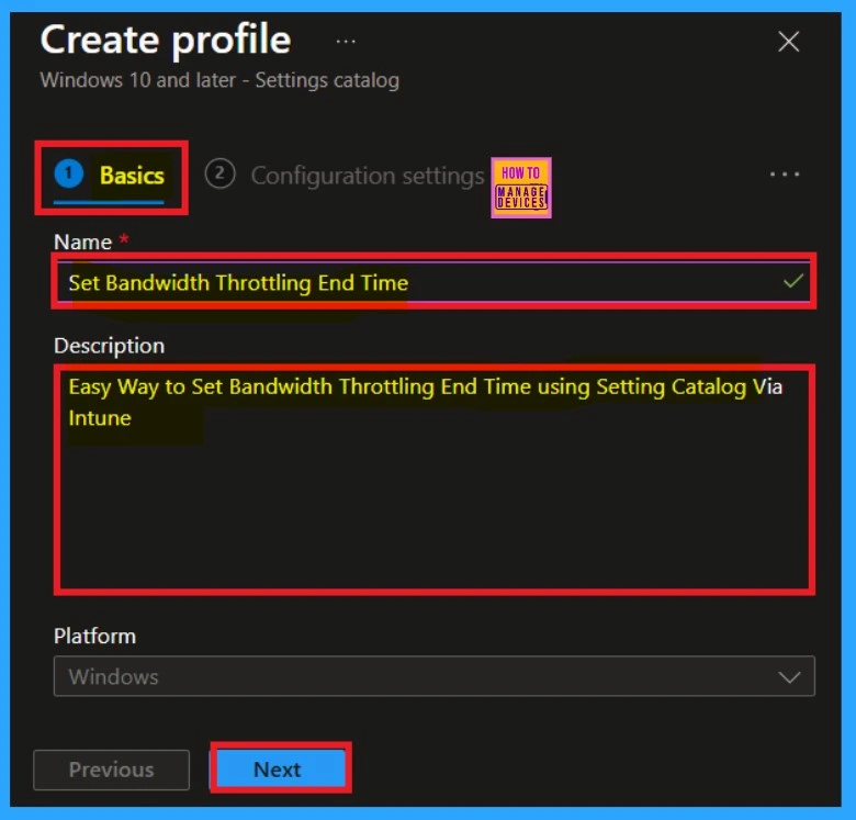 Easy Way to Set Bandwidth Throttling End Time using Setting Catalog Via Intune 3 Easy Way to Set Bandwidth Throttling End Time using Setting Catalog Via Intune-Fig.3