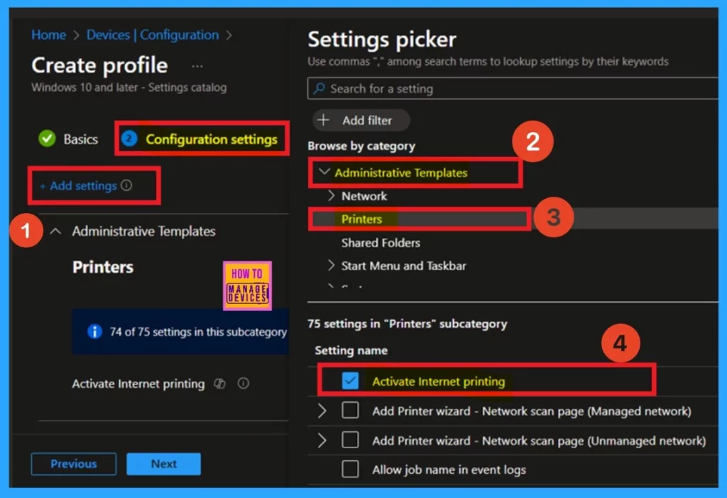 Best way to Activate Internet Printing through Setting Catalog Via Intune 4 Best way to Activate Internet Printing through Setting Catalog Via Intune-Fig.4