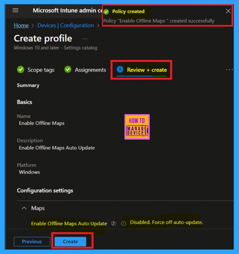 Enable Offline Maps Auto Update using Intune Setting Catalog Policy - Fig.8