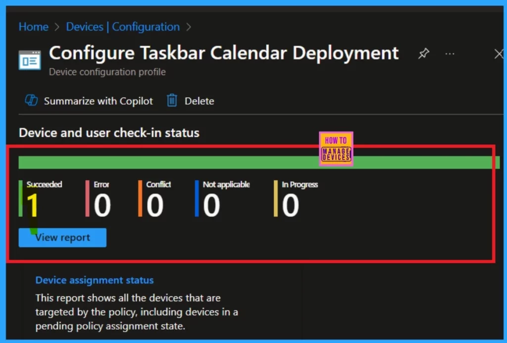 Configure Taskbar Calendar Deployment via Setting Catalog in Intune 9 Configure Taskbar Calendar Deployment via Setting Catalog in Intune-Fig. 9