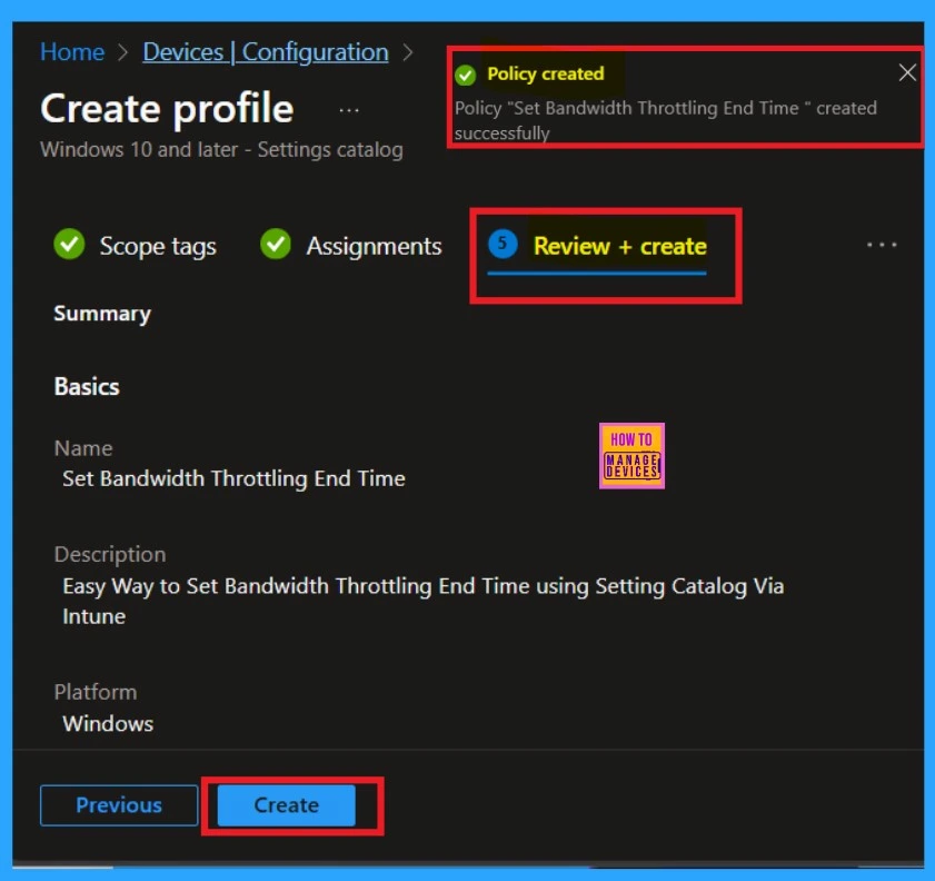 Easy Way to Set Bandwidth Throttling End Time using Setting Catalog Via Intune 8 Easy Way to Set Bandwidth Throttling End Time using Setting Catalog Via Intune-Fig.8