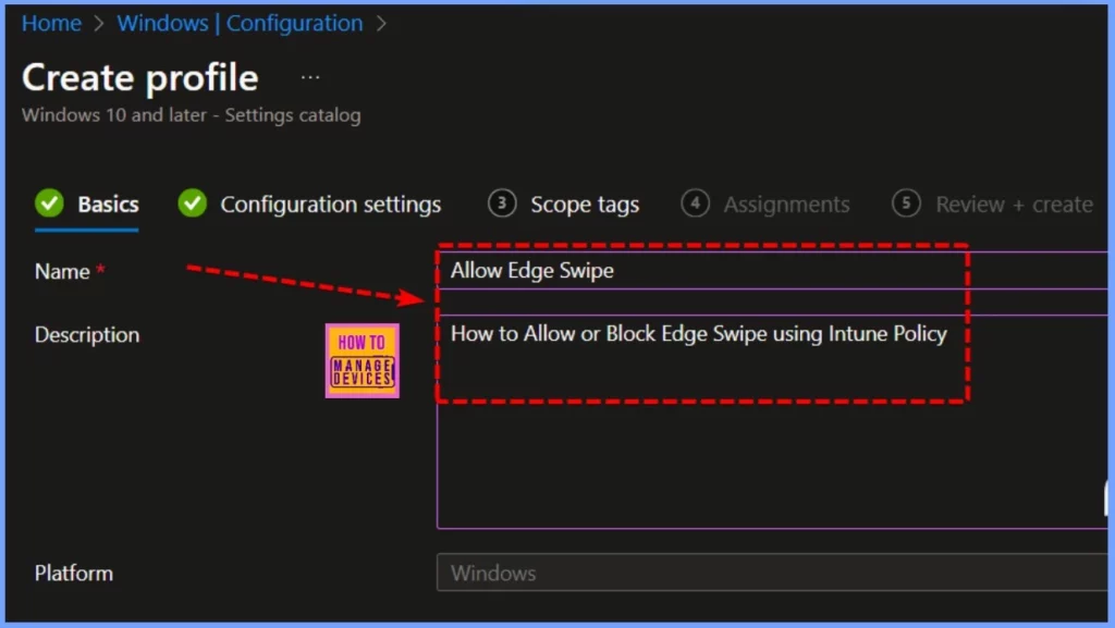 How to Allow or Block Edge Swipe Policy under Lock Down using Intune Settings Catalog - Fig.3