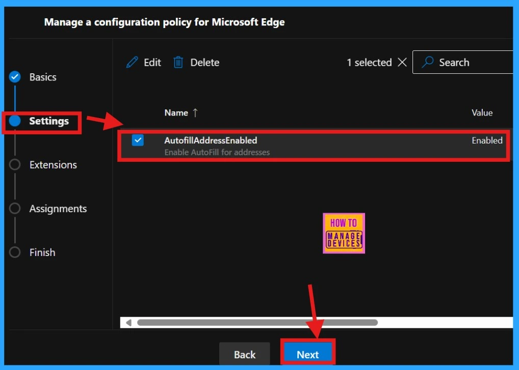 Enable Autofill for Addresses in MS Edge Browser using Microsoft 365 Admin Center Policy - Fig.6