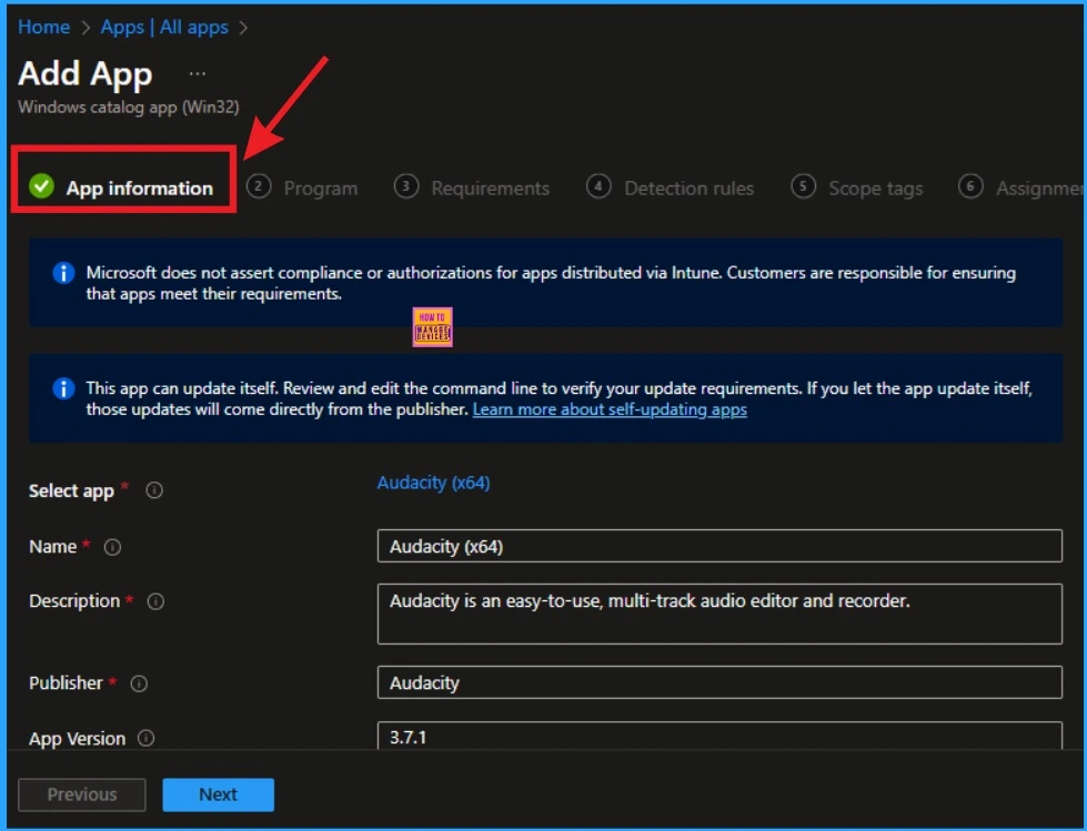 Best Way to Install Audacity App Via Intune Enterprise App Catalog App 6 Best Way to Install Audacity App Via Intune Enterprise App Catalog App - Fig.6