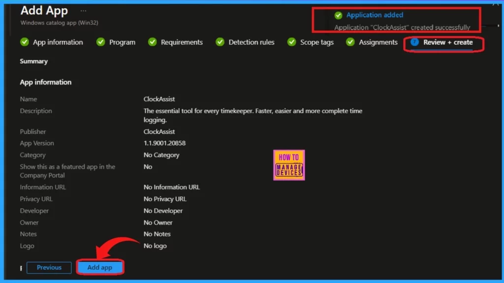 Deploy the ClockAssist App Via Enterprise App Catalog App in Intune 13 Deploy the ClockAssist App Via Enterprise App Catalog App in Intune - Fig.12