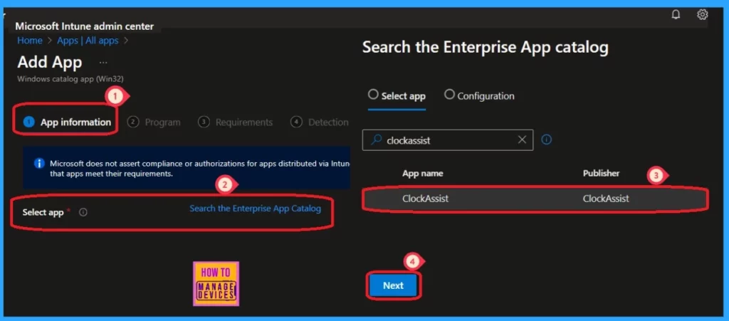 Deploy the ClockAssist App Via Enterprise App Catalog App in Intune 3 Deploy the ClockAssist App Via Enterprise App Catalog App in Intune - Fig.2