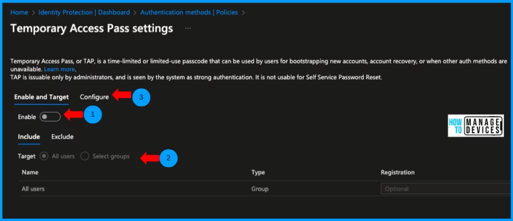 How to Configure Temporary Access Pass TAP for your Users in Microsoft Entra ID - Fig.2