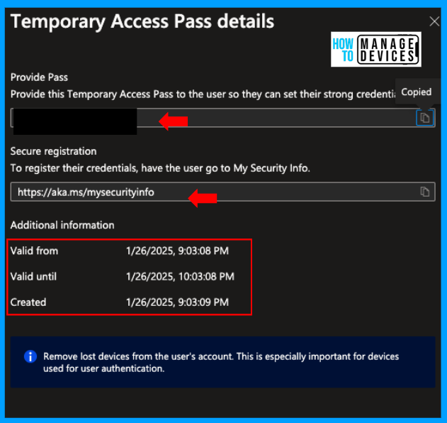 How to Configure Temporary Access Pass TAP for your Users in Microsoft Entra ID - Fig.8