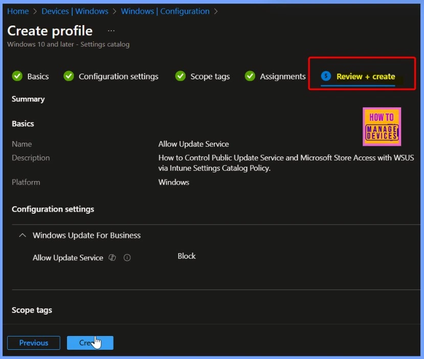 How to Control Public Update Service and Microsoft Store Access with WSUS via Intune Settings Catalog Policy 7 How to Control Public Update Service and Microsoft Store Access with WSUS via Intune Settings Catalog Policy - Fig.7