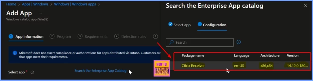 How to Deploy Citrix Receiver using Intune Enterprise App Catalog App 3 How to Deploy Citrix Receiver using Intune Enterprise App Catalog App - Fig.3