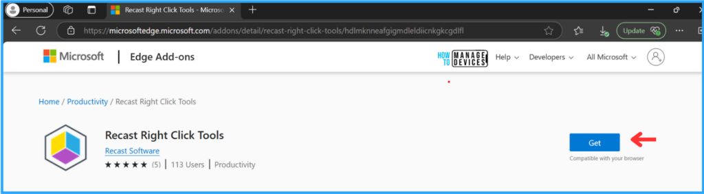 Easy Guide to Install Recast Right Click Tools Browser Extension for Microsoft Intune 3 Easy Guide to Install Recast Right Click Tools Browser Extension for Microsoft Intune. Fig. 3