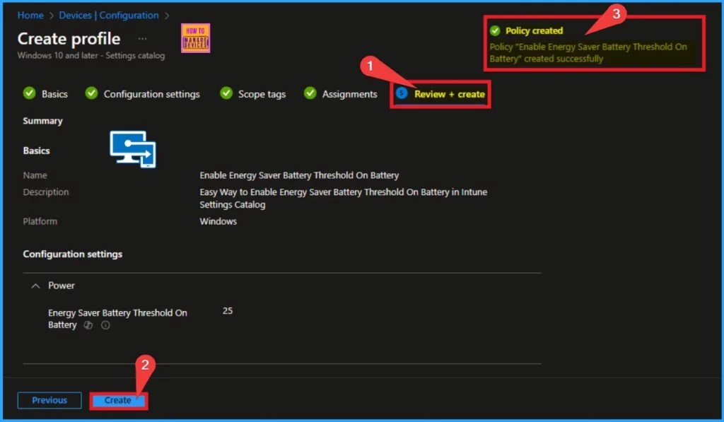Easy way to Enable Energy Saver Battery Threshold On Battery in Intune Settings Catalog 10 Easy way to Enable Energy Saver Battery Threshold On Battery in Intune Settings Catalog - Fig.10