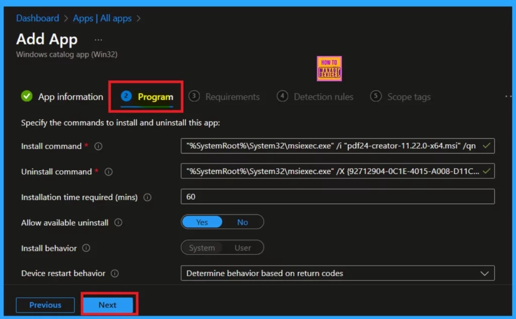 PDF24 Creator Deployment using Intune Enterprise App Catalog App - Fig.6