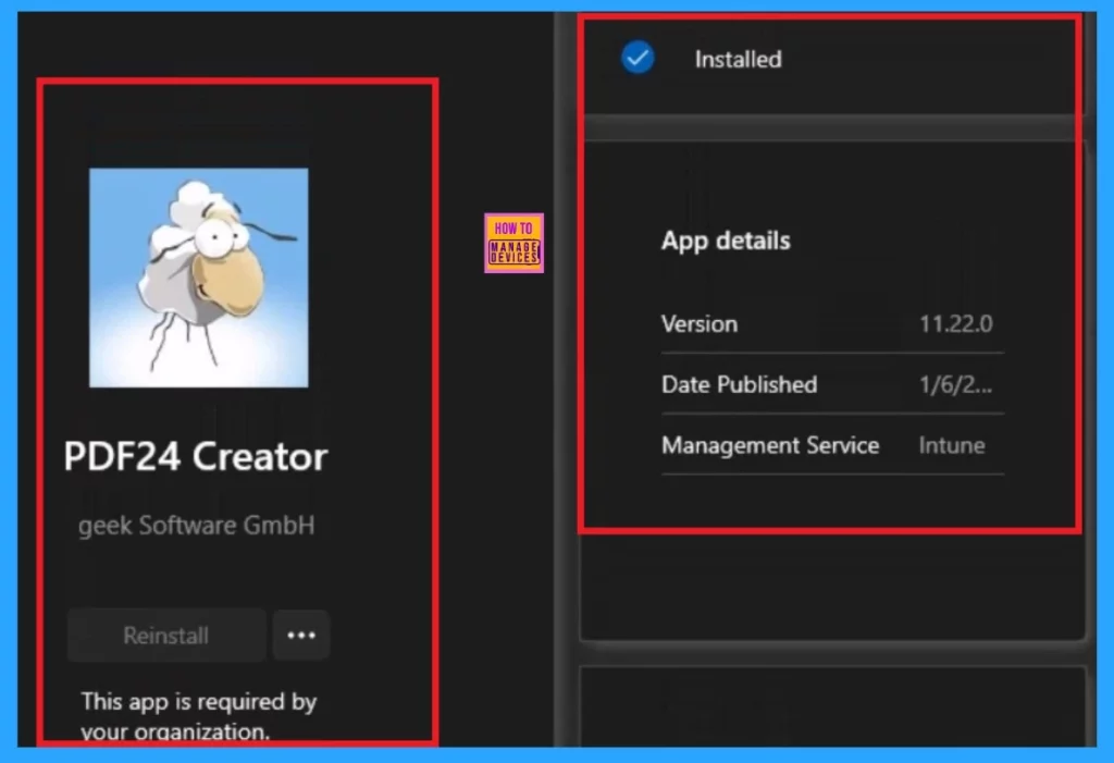 PDF24 Creator Deployment using Intune Enterprise App Catalog App - Fig.13