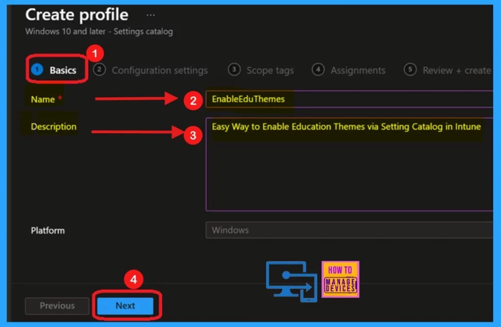 Easy way to Enable Education Themes via Setting Catalog in Intune - Fig.3