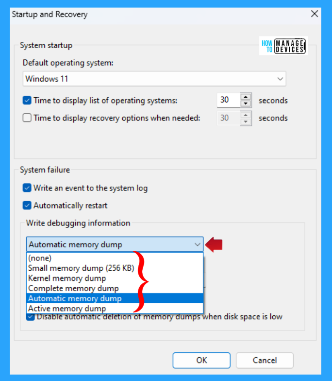 Enable Disable Auto Deletion of Memory Dumps on Low Disk Space in Windows 11 6 Enable Disable Auto Deletion of Memory Dumps on Low Disk Space in Windows 11 - Fig. 5