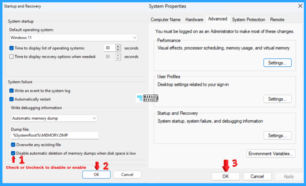 Enable Disable Auto Deletion of Memory Dumps on Low Disk Space in Windows 11 7 Enable Disable Auto Deletion of Memory Dumps on Low Disk Space in Windows 11 - Fig. 6