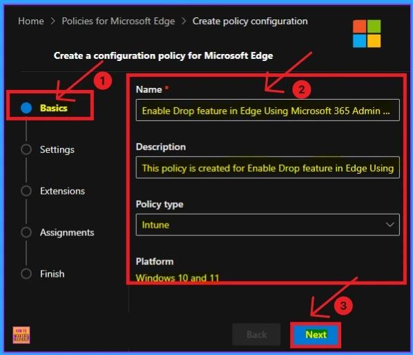Enable Drop Feature in Edge Browser Using Microsoft 365 Admin Center Configuration Policy - Fig.2