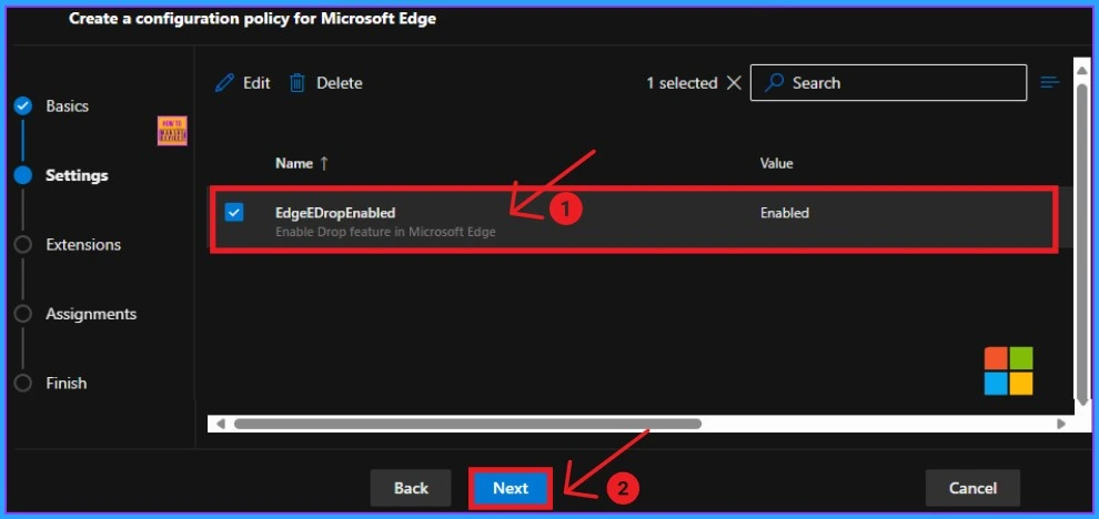 Enable Drop Feature in Edge Browser Using Microsoft 365 Admin Center Configuration Policy - Fig.6