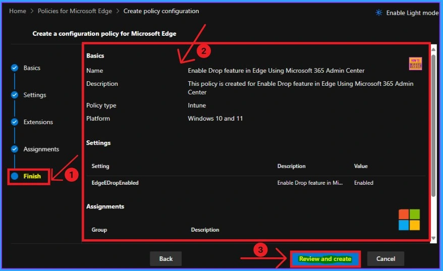 Enable Drop Feature in Edge Browser Using Microsoft 365 Admin Center Configuration Policy - Fig.9
