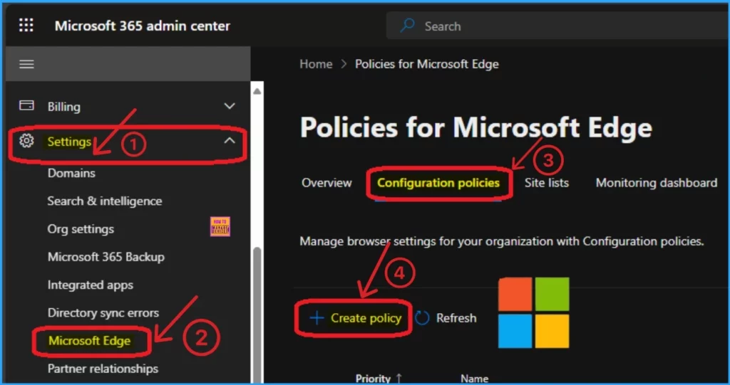 Enable Edge Browser Sidebar Customize Policy using M365 Admin Center 1 Enable Edge Browser Sidebar Customize Policy using M365 Admin Center - Fig.1