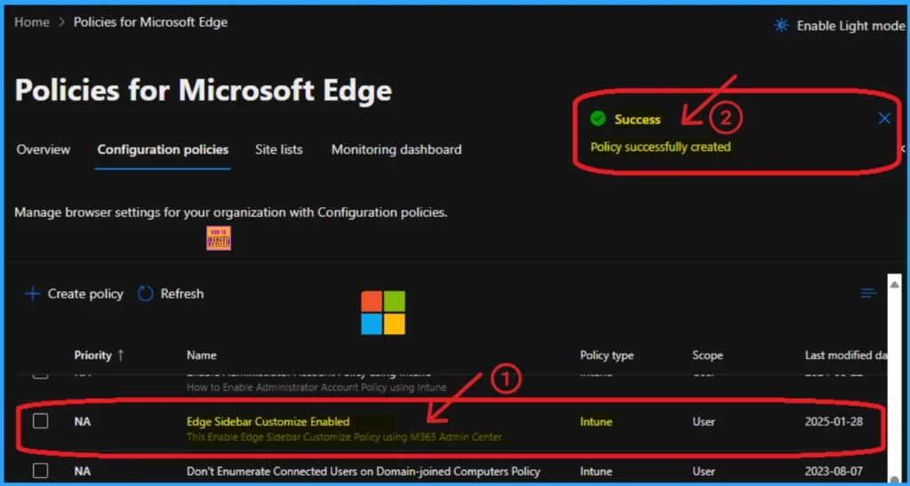 Enable Edge Browser Sidebar Customize Policy using M365 Admin Center 10 Enable Edge Browser Sidebar Customize Policy using M365 Admin Center - Fig.10