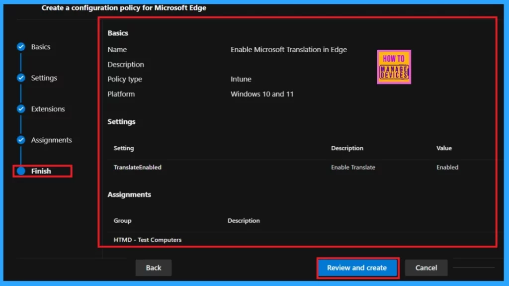 Enable Microsoft Translation in Edge Browser via Microsoft 365 Admin Center Policy for Windows and macOS - Fig.7