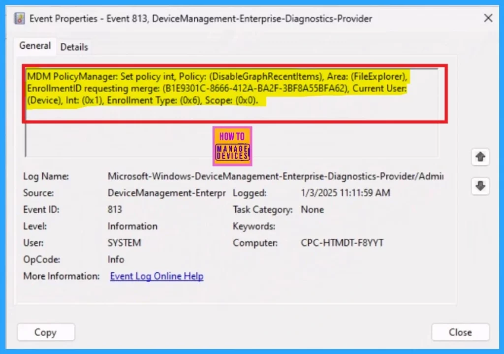Enable Disable Graph Recent Items in File Explorer Policy using Intune - Fig.10