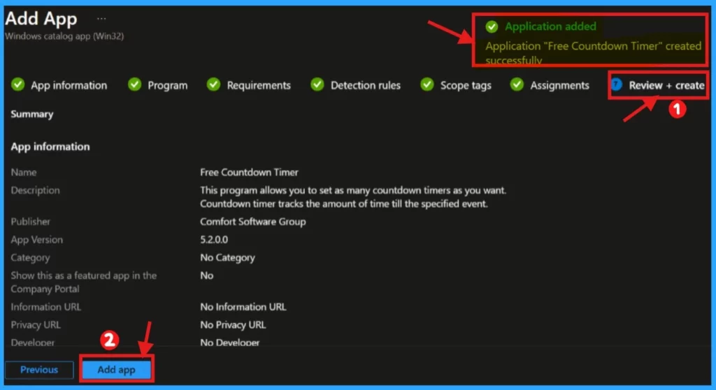 Best Method to Deploying Free Countdown Timer App using Intune Enterprise App Catalog 10 Best Method to Deploying Free Countdown Timer App using Intune Enterprise App Catalog - Fig.9