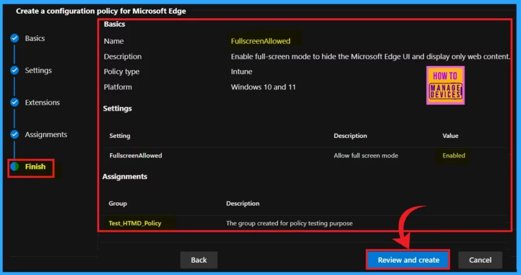 Enable or Disable Full Screen Mode Policy in Edge Browser using Microsoft 365 Admin Center Policy - Fig.9