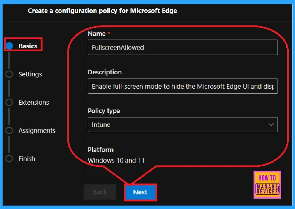 Enable or Disable Full Screen Mode Policy in Edge Browser using Microsoft 365 Admin Center Policy - Fig.2
