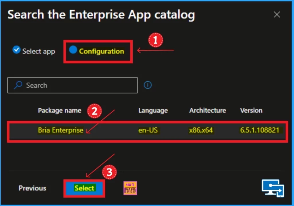 How to Install Bria Enterprise App through Intune Enterprise App Catalog App - Fig.3