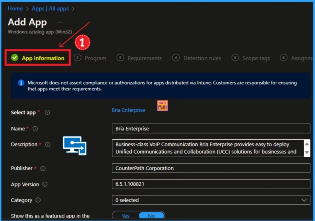 How to Install Bria Enterprise App through Intune Enterprise App Catalog App - Fig.4