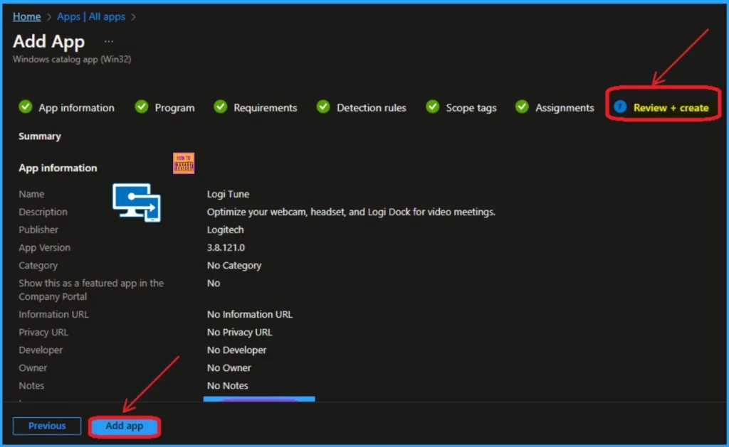 How to Install Logi Tune App using Intune Enterprise App Catalog App 10 How to Install Logi Tune App using Intune Enterprise App Catalog App - Fig.10