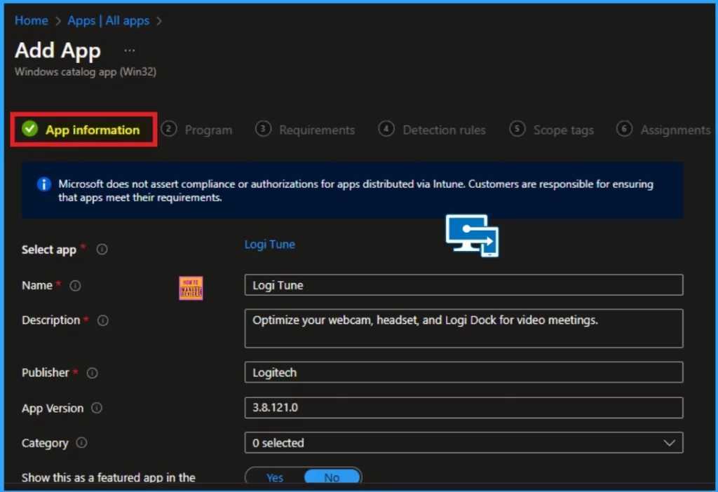 How to Install Logi Tune App using Intune Enterprise App Catalog App 4 How to Install Logi Tune App using Intune Enterprise App Catalog App - Fig.4
