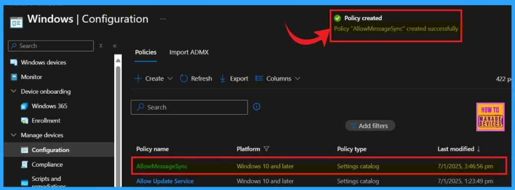 Enable or Disable Message Sync using Intune Settings Catalog Policy - Fig.11