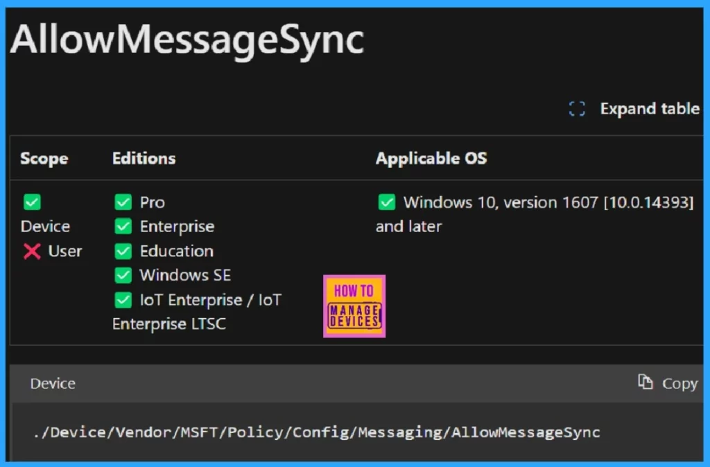 Enable or Disable Message Sync using Intune Settings Catalog Policy - Fig.1
