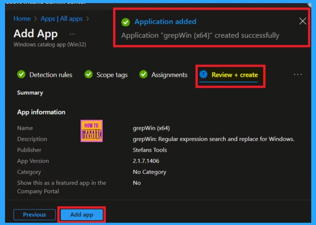 Best way to Install GrepWin through Enterprise App Catalog App using Intune 11 Best way to Install GrepWin through Enterprise App Catalog App using Intune-Fig-11