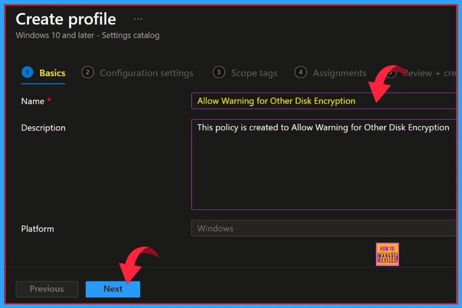 How to Establish the Allow Warning for Other Disk Encryption through Intune Setting Catalog 3 How to Establish the Allow Warning for Other Disk Encryption through Intune Setting Catalog - Fig.2