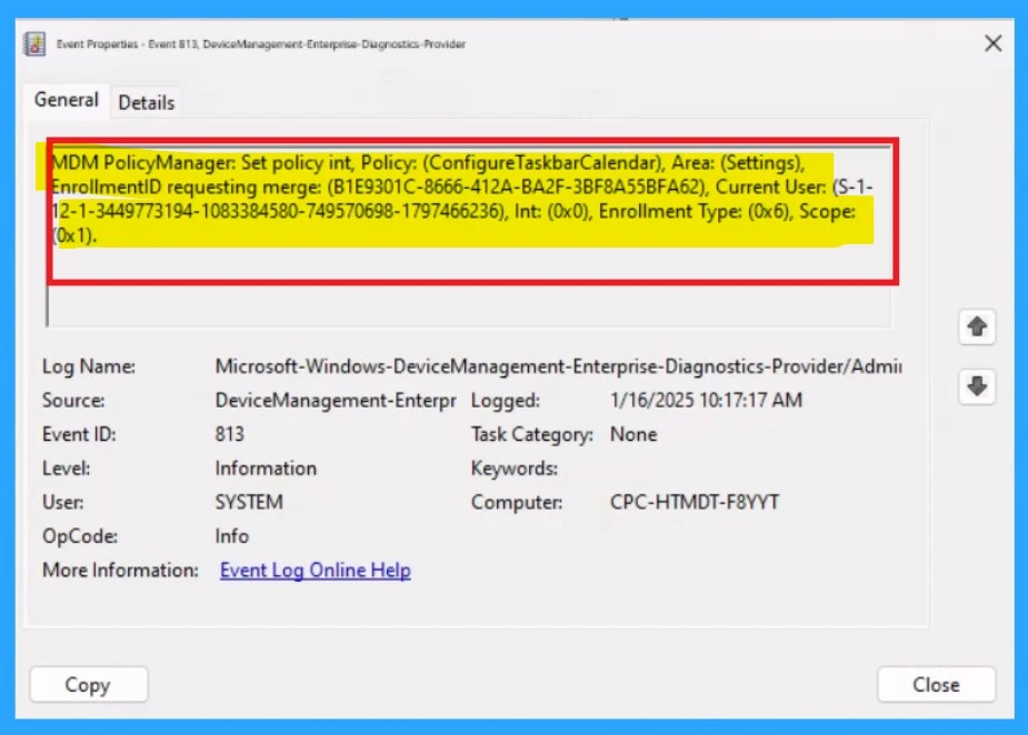 Configure Taskbar Calendar Deployment via Setting Catalog in Intune 10 Configure Taskbar Calendar Deployment via Setting Catalog in Intune-Fig. 10