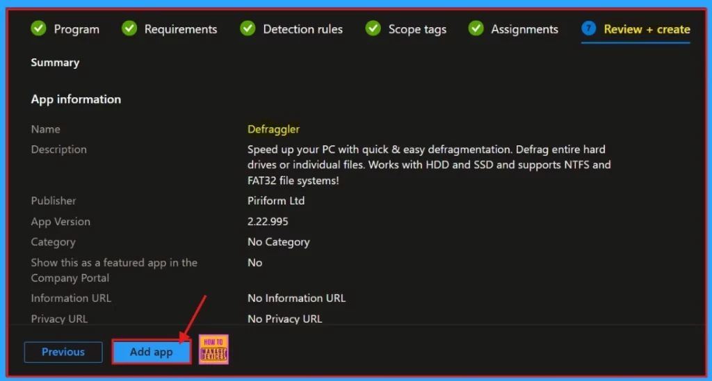 Deploying Defraggler App Through the Enterprise App Catalog App in Intune 11 Deploying Defraggler App Through the Enterprise App Catalog App in Intune - Fig.10