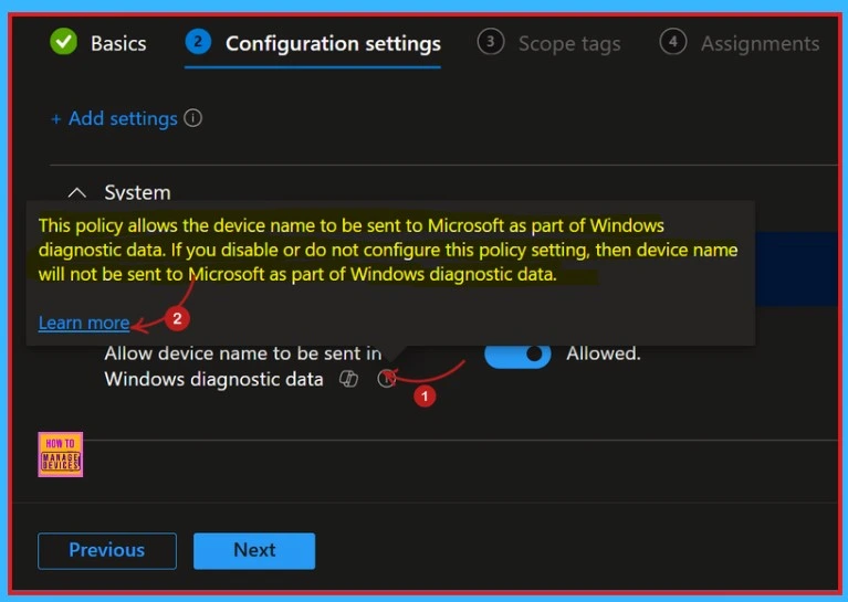 How to Deploy Allow Device Name to be Sent in Windows Diagnostic Data in Intune Via Setting Catalog 7 How to Deploy Allow Device Name to be Sent in Windows Diagnostic Data in Intune Via Setting Catalog - Fig.6