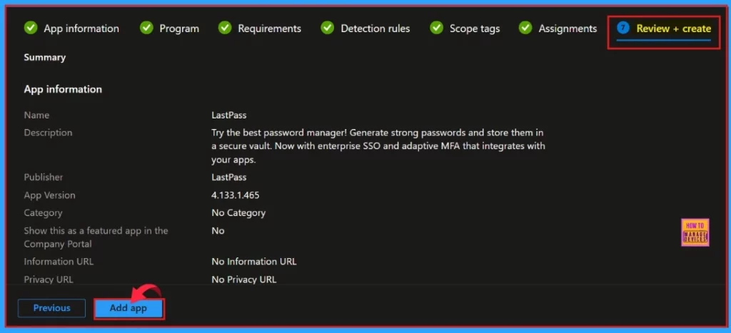 Deploy LastPass Using Enterprise App Catalog App in Intune 13 Deploy LastPass Using Enterprise App Catalog App in Intune - Fig.12