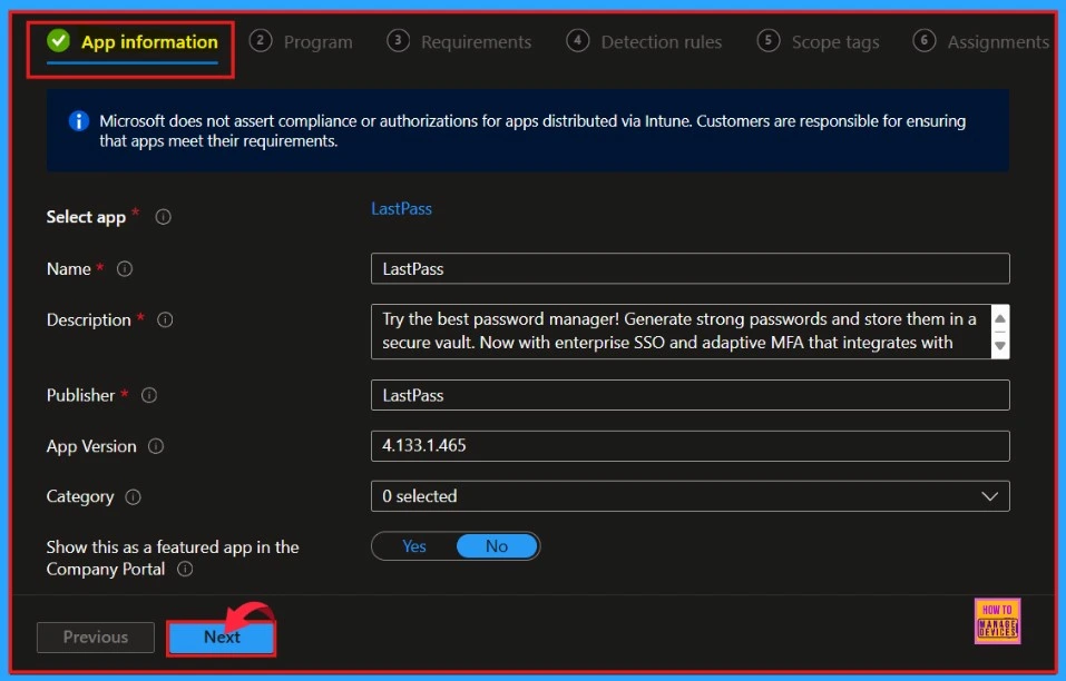 Deploy LastPass Using Enterprise App Catalog App in Intune 5 Deploy LastPass Using Enterprise App Catalog App in Intune - Fig.4