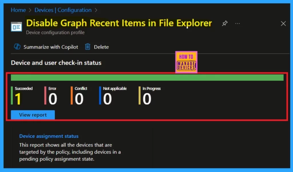 Enable Disable Graph Recent Items in File Explorer Policy using Intune - Fig.9